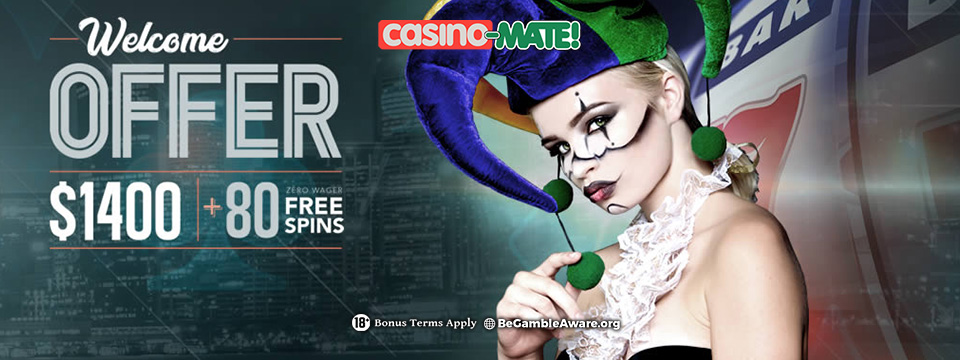 Casino Mate: $1400 Welcome Package + 80 Wager Free Spins